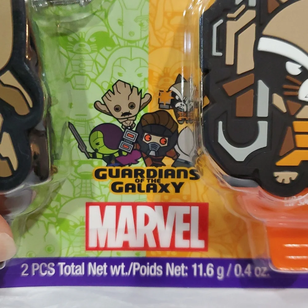 Marvel Guardians of the galaxy 2pack‎ lip smacker lip balm key chain holder new